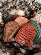 Load image into Gallery viewer, Alex Beanie | Unisex Hand-Crocheted Hat with Optional Pom
