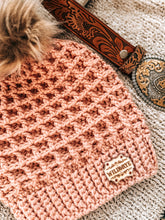 Load image into Gallery viewer, Waffle Beanie | Hand-Crocheted Textured Hat with Optional Pom
