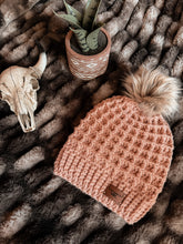 Load image into Gallery viewer, Waffle Beanie | Hand-Crocheted Textured Hat with Optional Pom
