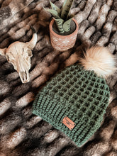 Load image into Gallery viewer, Waffle Beanie | Hand-Crocheted Textured Hat with Optional Pom
